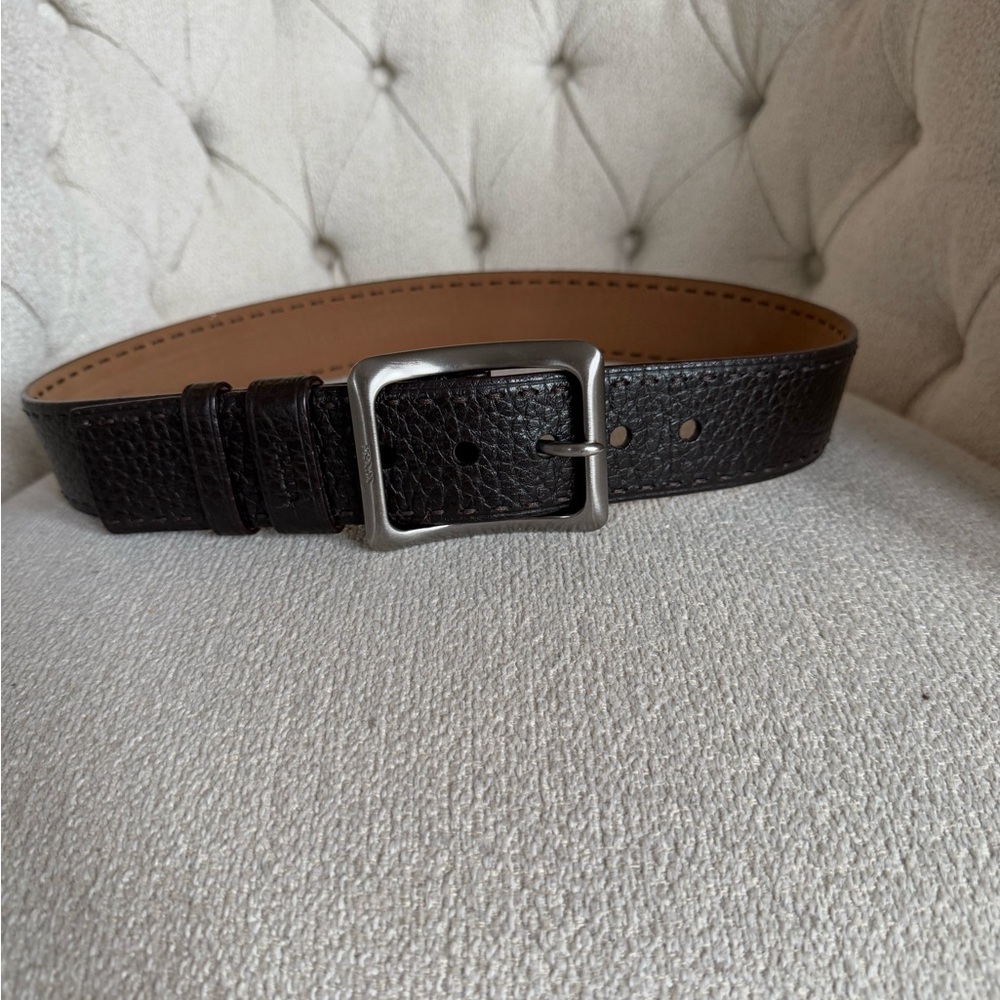 Prada Leather Belt with Silver Buckle excellent condition!